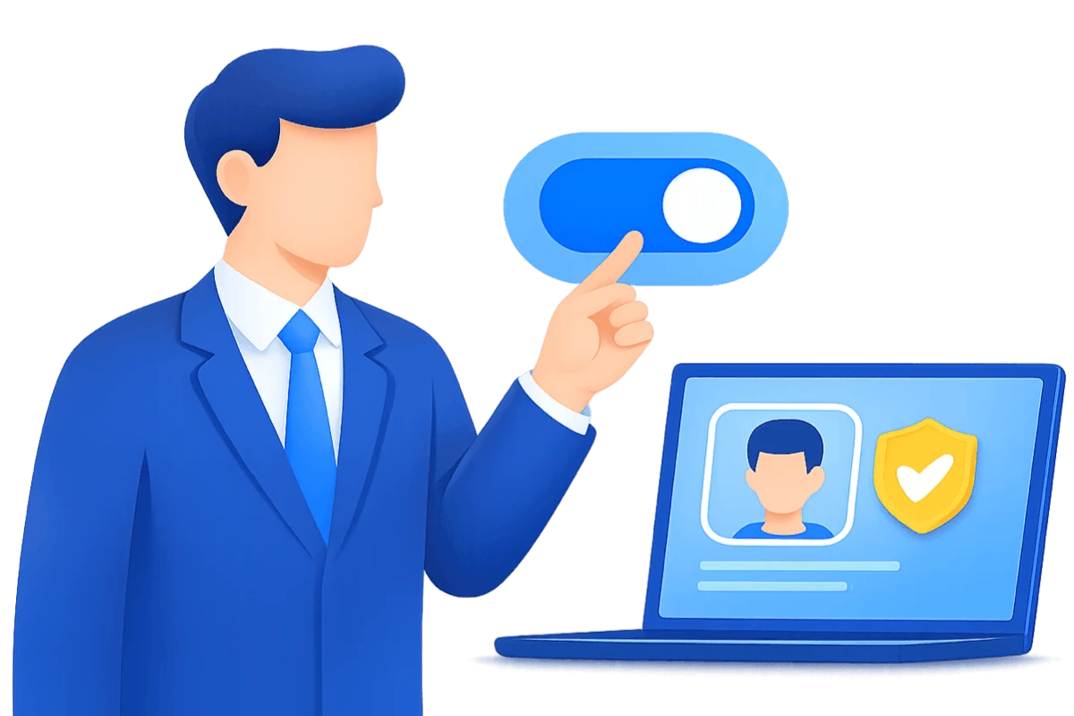 試験設定で監視をONにすると、AI監視付きの受験画面になるWisdomBase